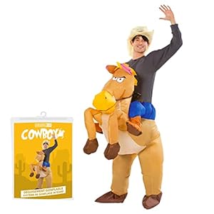 Disfraz de vaquero inflable | Traje inflable peculiar | Calidad Premium | Tamaño adulto | Poliéster Cómodo | Resistente | Sistema de inflación incluido | OriginalCup®