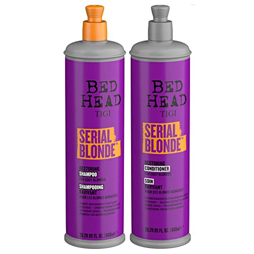 Bed Head by TIGI - Serial Blonde Shampoo and Conditioner Set - Ideal for Natural and Coloured Blonde Hair - 2x600ml