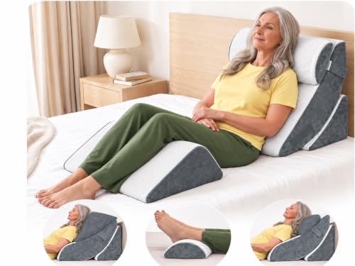 Lunix LX5 4pc Orthopedic Bed Wedge Pillow Set, Abdominal Surgery...