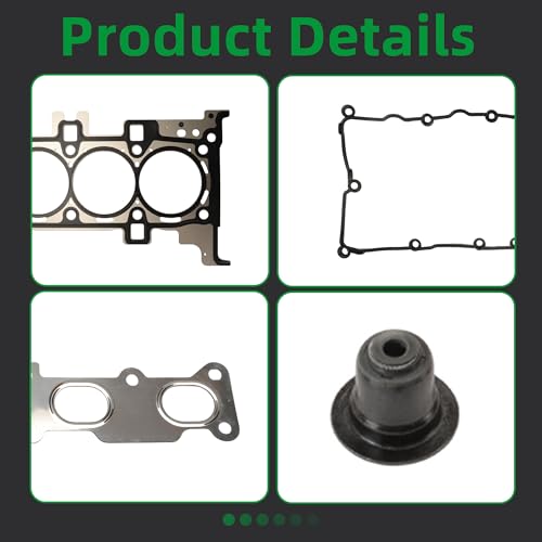 Image of Head Gasket with Bolts Set, 2.4L, HGB1171 2013-2016 for Dodge Dart, 16-18 for Fiat 500X, 14-22 for Jeep Cherokee /Renegade /Compass, 15-17 for Chrysler 200, 2.4L L4 2360cc 16V SOHC(36pcs)