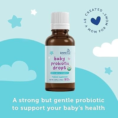 LOVEBUG Award Winning USDA Organic Probiotic for Infants & Babies 0-12 Months | Helps w/Colic, Reflux, Diarrhea, Constipation & Gas | Multi-Strain 5 Billion CFU | Liquid Drops (60 Days Supply) - 20ml