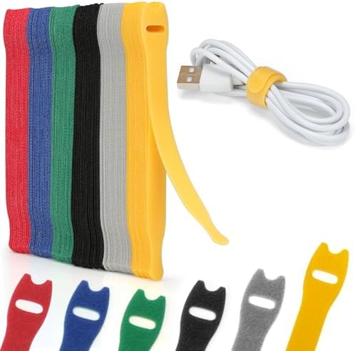 100 Klett-Kabelbinder, 15 Cm – Wiederverwendbare Kabelorganizer In 5 Farben, Nylon
