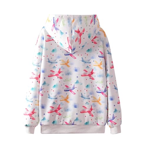 Image of WELAKEN Girls and Toddlers' Pullover Printed Hoodie Sweatshirt with Kangaroo Pocket