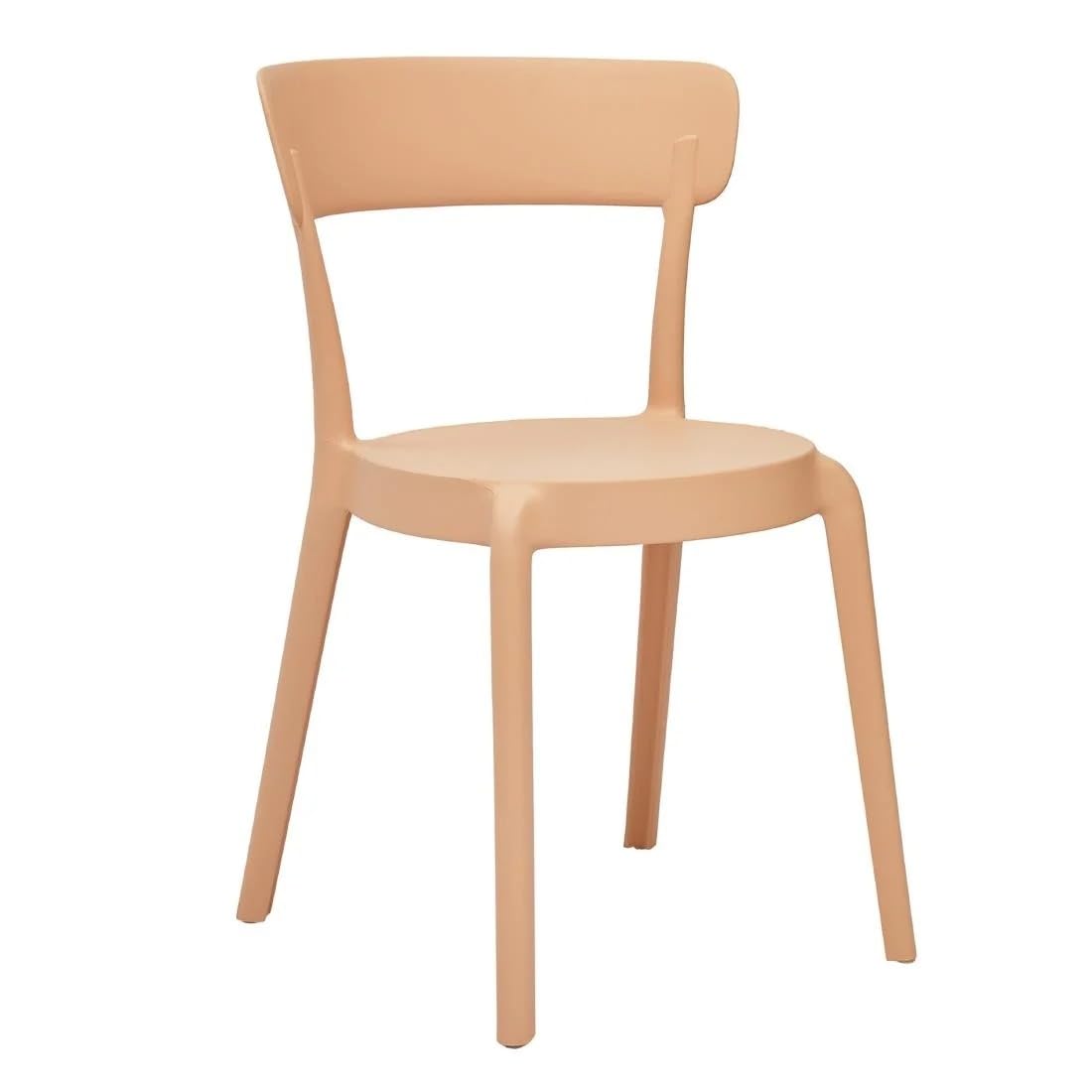 Sillas de café Bolero Mila de diseño contemporáneo y tono salmón claro