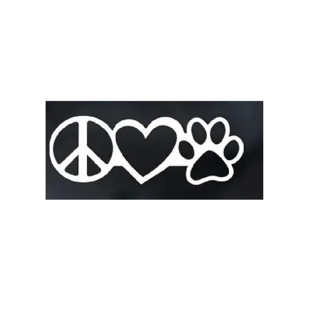 Peace Love Dog Paw Vinyl Decal Sticker for Cars Trucks Vans Walls Laptops Cups