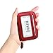 ZHOMA RFID Blocking Genuine Leather Credit Card Case Holder Security Travel Wallet - Red