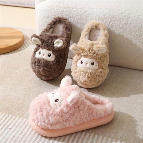 YILANLAN Animal Slippers for Women - Cute Sheep Cozy Winter Plush Soft Adult Home Cotton Slippers2