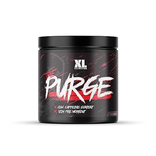 XL Nutrition The Purge | Pre Workout 225g | High Caffeine Content | Helps with Energy, Focus and Blood Flow | No Crash | Potent Formula | Quick Absorbing (Cherry Slush)