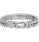 JewelryWe Gioielli anello da uomo donna retro acciaio inossidabile fatto a mano corona Band, colore argento nero