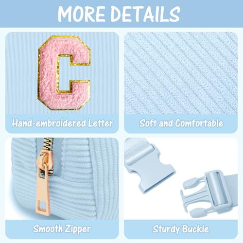 Image of Gitus Birthday Gifts for 10 11 12 13 14 15 16 Year Old Girls Personalized Gifts for Women Initial Fanny Pack Crossbody Bag Belt Bag Cute Preppy Stuff for Teen Girls Teenage Girl Gifts (Icing Blue-C)