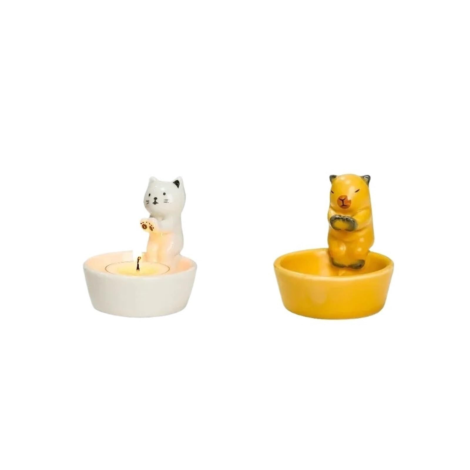 Candle Holders Cute Candle Holder Shaped Candlestick Creative Aromatherapy Office Home Decor Birthday(Style1+style2)