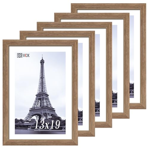VCK 13x19 Picture Frame 5 Pack, High-End Walnut Wood, for Poster Prints