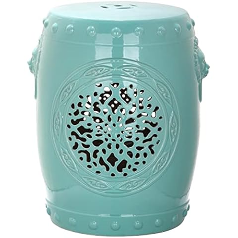 Safavieh Light Blue Ceramic Garden Stool Cover