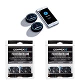 Compex Unisex-Adult Mini Kabelloses, mobil verbundenes Muskelstimulationsgerät, Schwarz, One Size + CefarCompex Elektroden Performance Snap 5x5 6260760, blau Elektroden Dual Snap 5x10, Noir