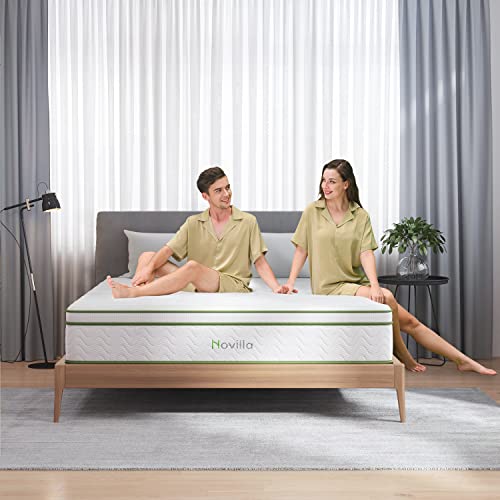 Novilla Cal King Mattress, 10 Inch Memory Foam Hybrid Mattress With Pocketed Coil For Durable Support & Motion Isolation, Medium Firm California King Bed Mattress In A Box, Amenity #TOP5