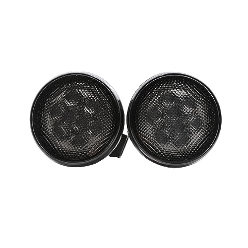 RAGBUSCLE Front Turn Signal Lights Indicator Blinker Smoke Lens Amber LED, Front Corner & Bumper Grille Signal Park Lights, 2007-2017 Compatible with Jeep Wrangler JK JKU