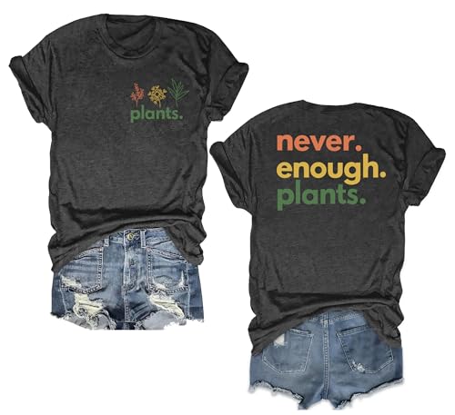 Garden Shirt for Women Gardening Tshirt Gardener Tees Plant Lover Short Sleeve Tops Grey