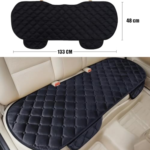 bangminda Auto Sitzauflage Sitzkissen Universal Velours-Material Rücksitzbezüge Sitzschoner Auto für Rücksitzbank Rücksitzkissenbezüge Fahrzeug Sitzschut (1 Rücksitzbezüge, Schwarz)