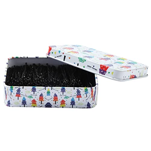Mini Bobby Pins Black, 200 PCS 1.37 Inch Small Hair Bobby Pins for Buns, Hair Pins for Women, Girls, Kids with Cute Case, Hair Accessories Great for All Hair Types for Wedding, Party
