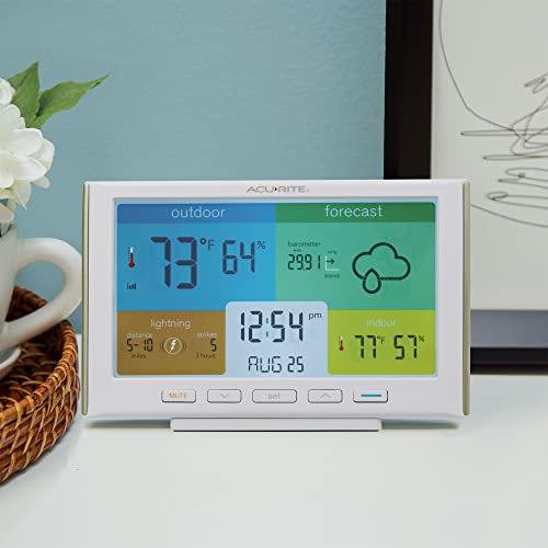 AcuRite Weather Station Forecaster for Indoor/Outdoor Temperature and Humidity and Lightning Detection with Built-in Barometer (01071), White by AcuRite - Image 5