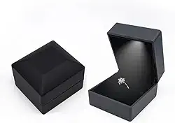 Caixa De Presente Colar Anel Com Pingente De LED de luxo, Caixa De Joias De Veludo Organizador Para Pedido De Casamento, Casamento, Aniversário, Dia Dos Namorados