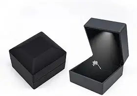 Caixa De Presente Colar Anel Com Pingente De LED de luxo, Caixa De Joias De Veludo Organizador Para Pedido De Casamento, Casamento, Aniversário, Dia Dos Namorados