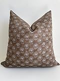 Generic Canyon Theory Hand Block Print Pure Linen 20x20 Inch Throw Pillow Cover: Handmade Vintage Cushion Cover (Emery)