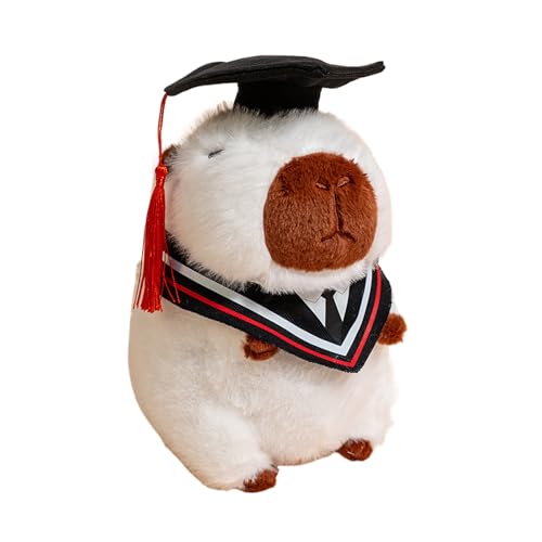 Jubepk Graduation Capybara, Stuffed Plush Keepsake, 9.84x7.87x5.91inches, Adorable Decoration with Graduation Hat, Ideal for High School, College Boys, Girls, Celebration, Commemoration
