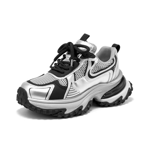 BEAU TODAY Chunky Sneakers for Women,Fashion Platform Walking Sneakers,Comfortable Arch Support Tennis Dad Shoes