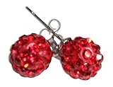 Enez Ohrringe Ohrstecker Shamballa Strass  Ø 1,0 cm r1665b