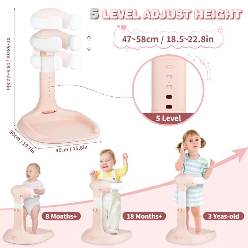 Image of Foldable Baby Shower Stand, Anti-Slip Baby Shower Standing Support, Adjustable Baby Shower Stand, Soporte para Banera de Bebe, Baby Bathtub with Stand Ideal Gift for Infants 6-36 Months (Pink)