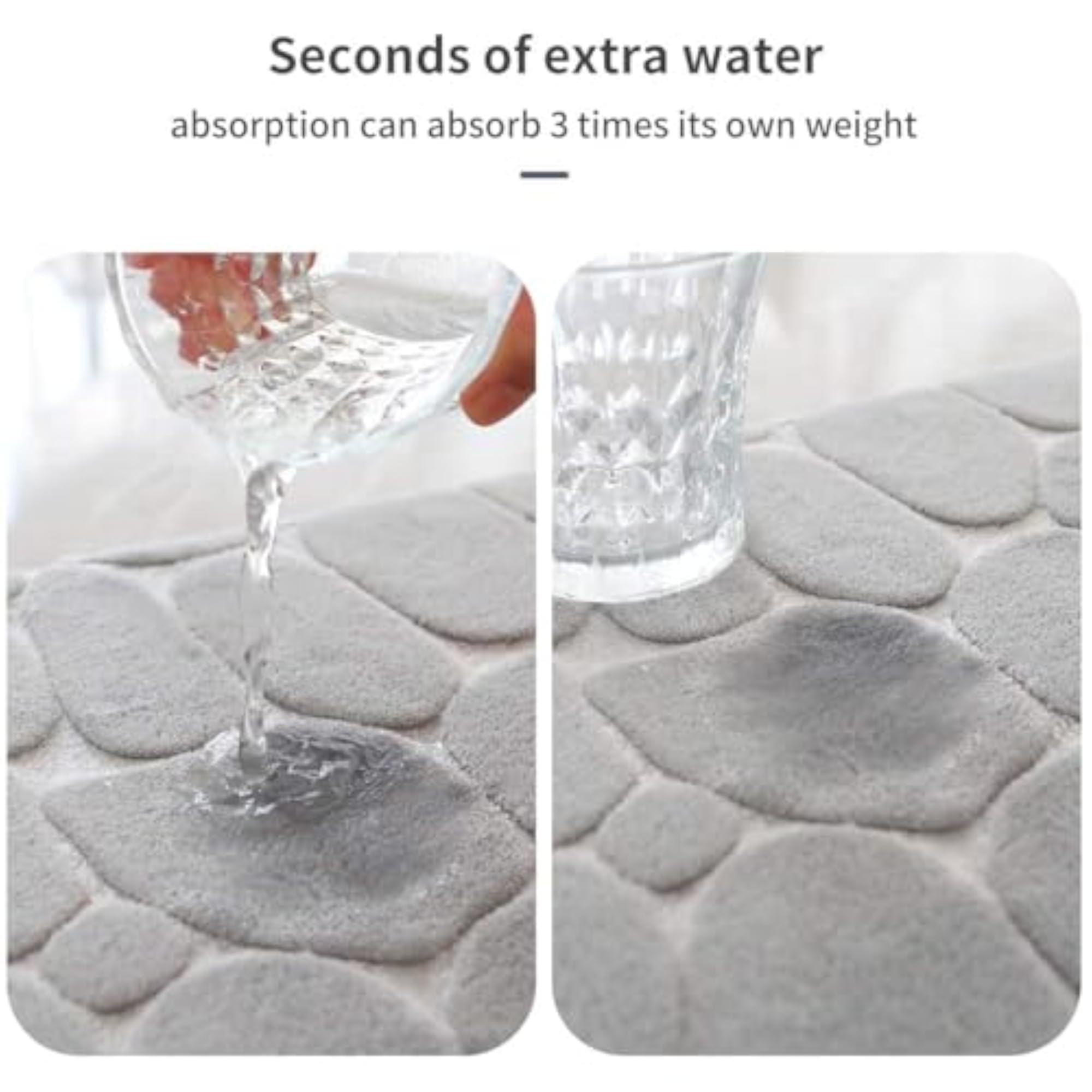 Water Bathroom Mat, Non-Slip Design