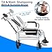 sxvbdway Reclining Shower Chair with Wheels, Commodes Wheelchair Toilet Chair with Headrest Padded Seat Flip-up Arm and Foot Rests,Tilt Rolling Shower Chairs for Elderly, Disabled, Handicap