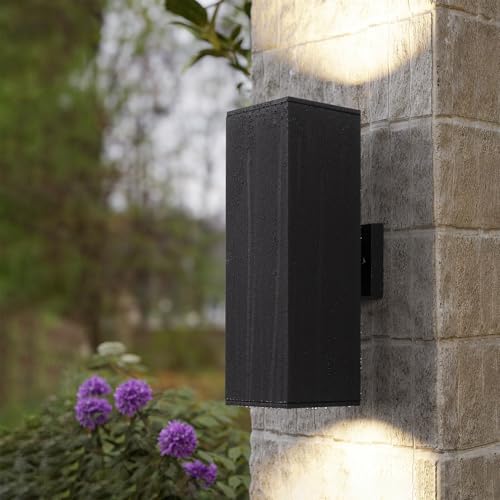 Image of mirrea 18 inch Modern Outdoor Porch Light in 2 Lights, Matte Black, 1 Pack