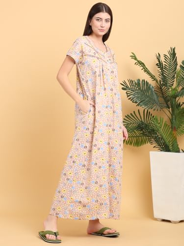 Image of Sweet Dreams Women's Cotton Maxi Night Dress Nightgown