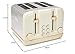 Haden Salcombe Cream Toaster 4 Slice - 6 Adjustable Browning Levels - Stainless Steel Housing - Defrost/Cancel/Reheat Functions - Self-centering Function - Easy to Use and Clean - 1900-2300W