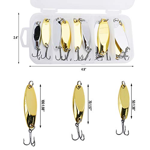 image for Sparkfire 10Pcs Fishing Lures, Fishing Spoon, Trout Lures, Bass Lures,