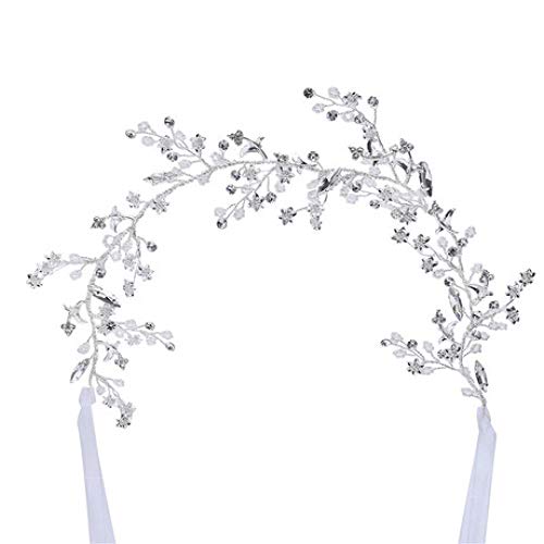 Preisvergleich Produktbild GongDi Diademe Beizhu silbernes Haarband, das Handgemachten Zubehör-Brautkopfschmuck heiratet
