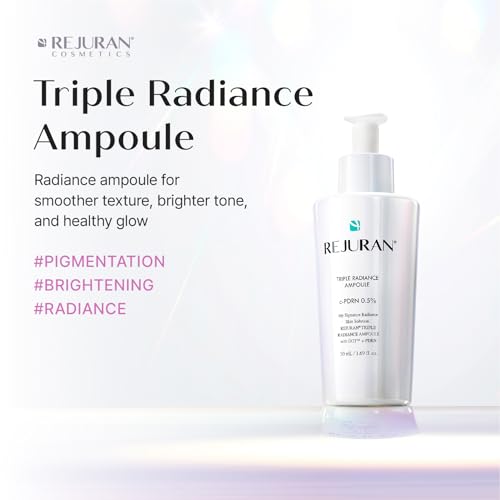 Image of REJURAN Triple Radiance Ampoule 30ml - DOT c-PDRN 0.5% Serum for Tone, Texture & Glow - Niacinamide & Licorice Extract for Even-Looking Skin