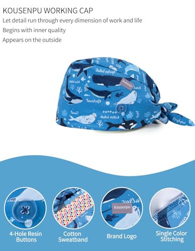 Image of Kousenpu Scrub Caps for Men, Adjustable Surgical Cap, Breathable Medical Hat for Doctors, Nurses & Healthcare Professionals