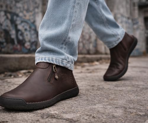 Image of Kraasa Men's Stylish Trendy Sneakers | High Tops Synthetic Side Zipper Casual Shoes | Ultra Soft Cushioned Insole | Airmix Sole Footwear