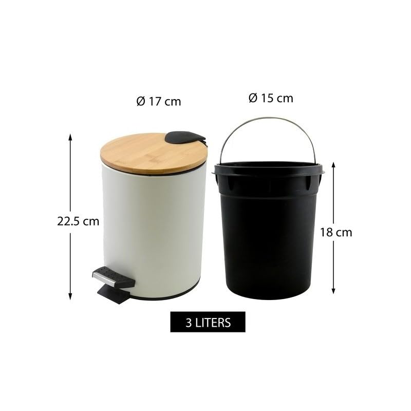 Spirella Set Poubelle à pédale 5L & Brosse WC Adonis Blanc