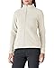 Outdoor Ventures Damen Fleecejacke mit Durchgehendem Reißverschluss Stehkragen Frauen Leichte Fleece Sweatjacke Warme Damenjacke für Laufen, Wandern und Freizeit Wollweiß M