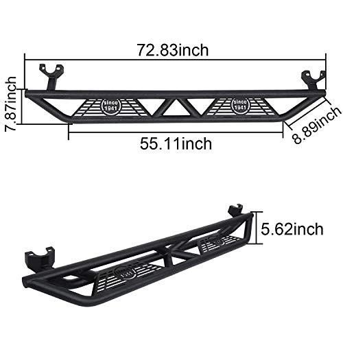 U-Box Jku Running Boards Side Steps Nerf Bars Rock Sliders Rail For Jeep Jk Wrangler Unlimited 07-18 4-Door #TOP7