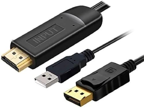 Cable HDMI a DisplayPort de 2m negro para ampliar tu zona de teletrabajo con monitor 4K