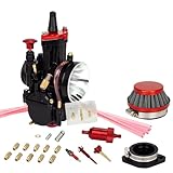 PWK 34mm Carburetors High Performance Universal Carburetor with carb kit for 125cc to 250cc 2T4T Engine Motorcycle Go kart Dirt Bike Pit Bike Racing Dirt Bike Mini Bike Scooter ATV Quad