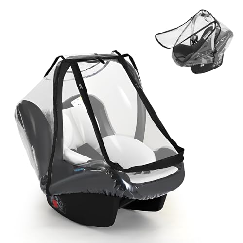 Jortmrd Universal Regenschutz für Babyschale | Transparentes Regenverdeck...