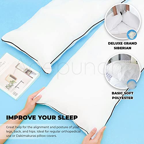Acepunch 59X20In Soft Cotton Hypoallergenic Hugging Full Body Pillow Polyester Inner Stuff Anime Japanese Comfortable White Cotton Filled Cushion Plush Sleepers Dakimakura Fluffy Head Rest Huggable #TOP5