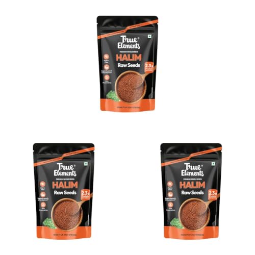 Image of True Elements Halim Seeds 500g - Aliv Seeds | High in Fibre and Omega -3 | Garden Cress Seeds | Haleem Seed | Immunity Booster Superfood (Pack of 3)