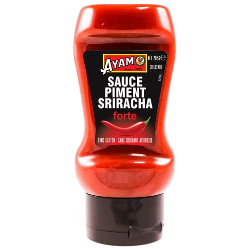 Ayam Sauce piment sriracha forte, sans gluten et sans colorant artificiel - La bouteille de 285g